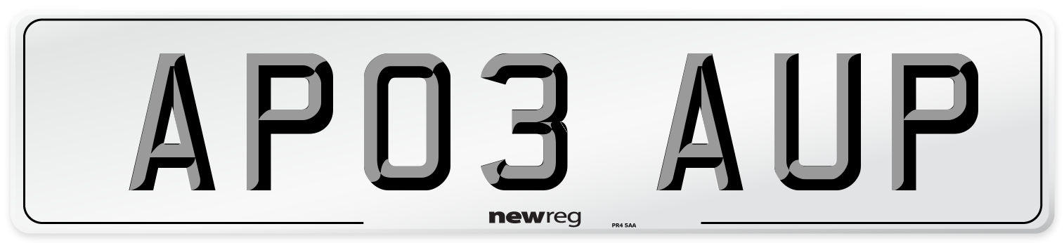 AP03 AUP Number Plate from New Reg